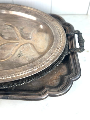 SILVER-PLATE SERVING TRAY