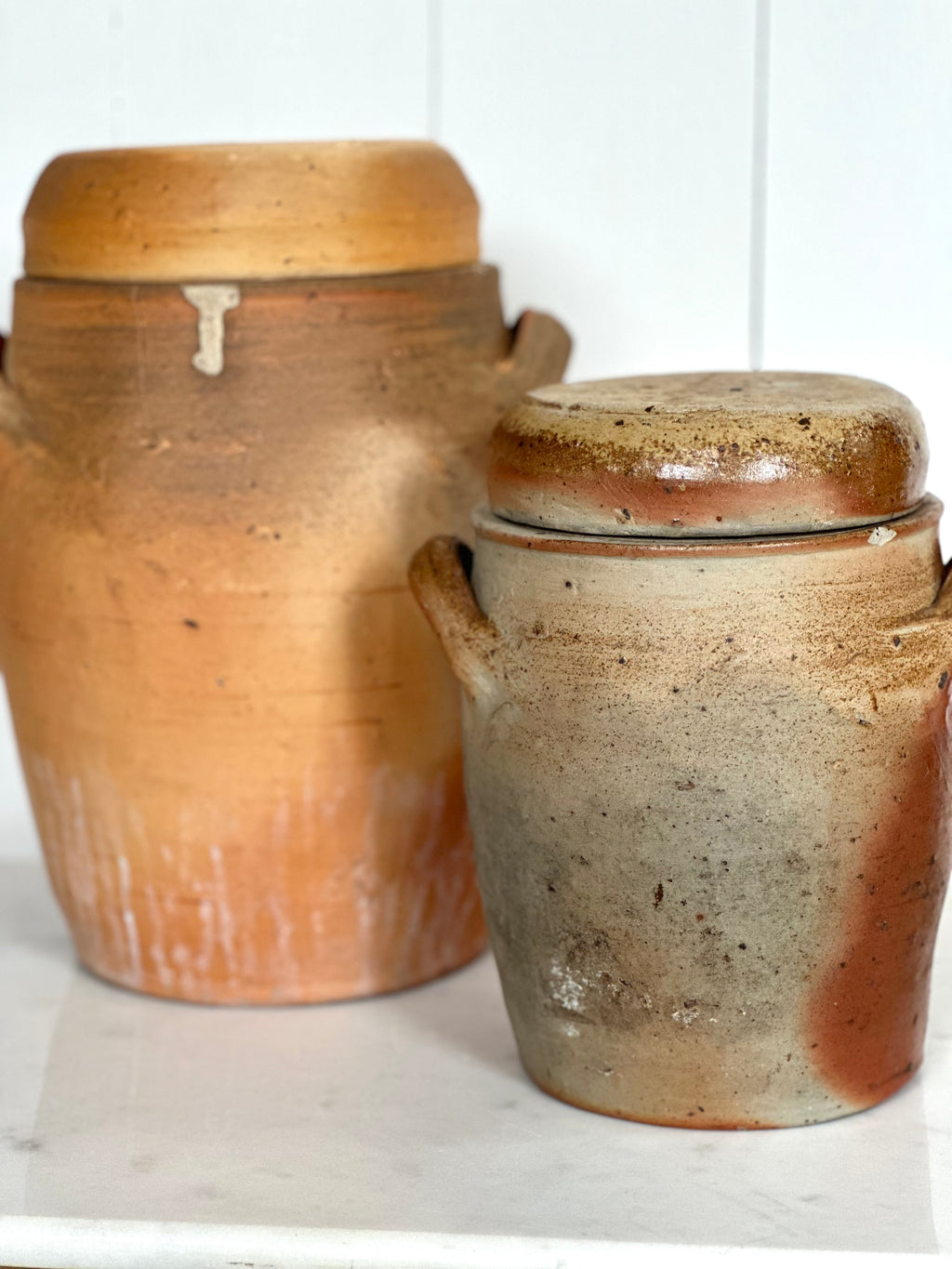 ANTIQUE STONEWARE FRENCH CONFIT POT