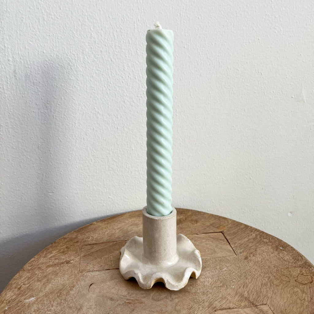HANDMADE RUFFLE CANDLE HOLDER