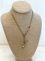 ANTIQUE TRUMPET POCKET WATCH WINDER NECKLACE