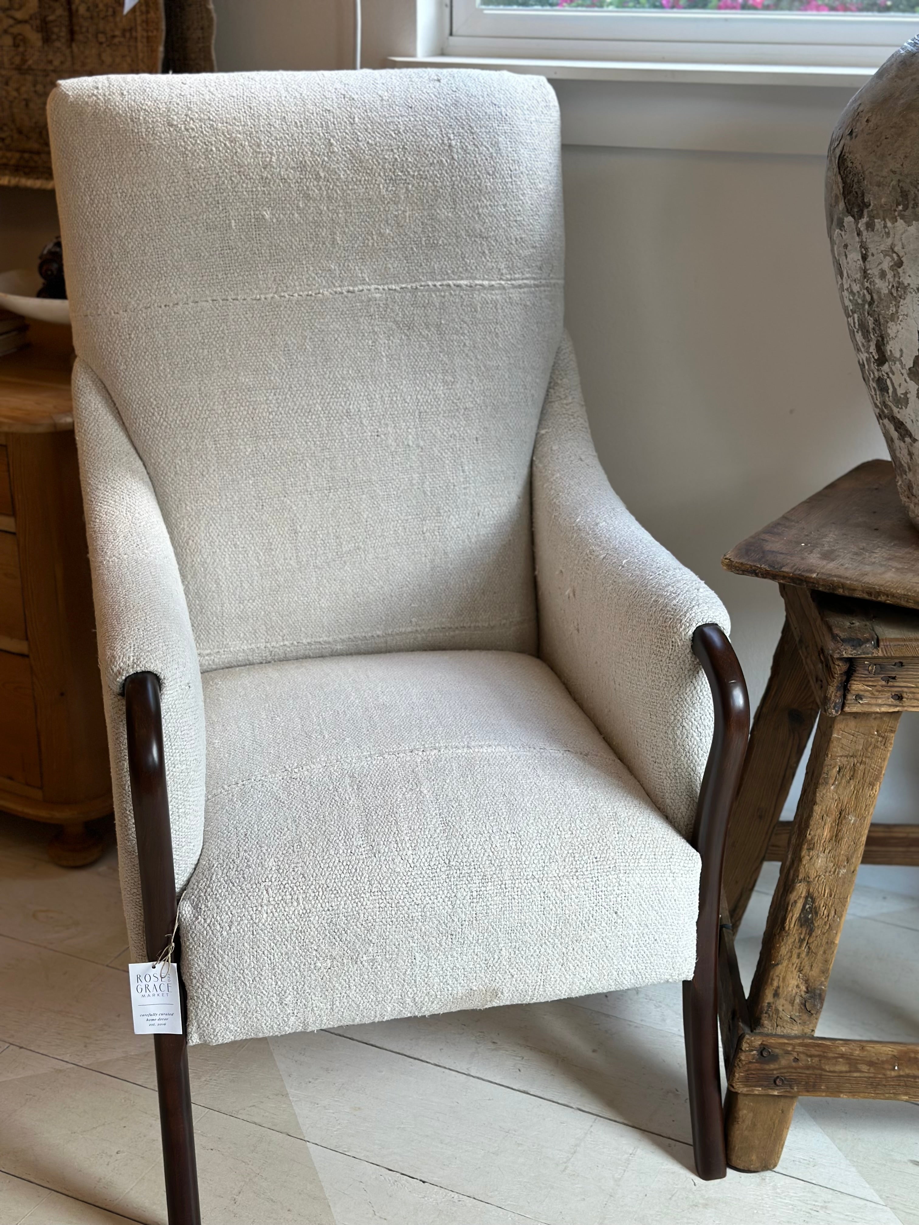 VINTAGE TURKISH HEMP ARM CHAIR