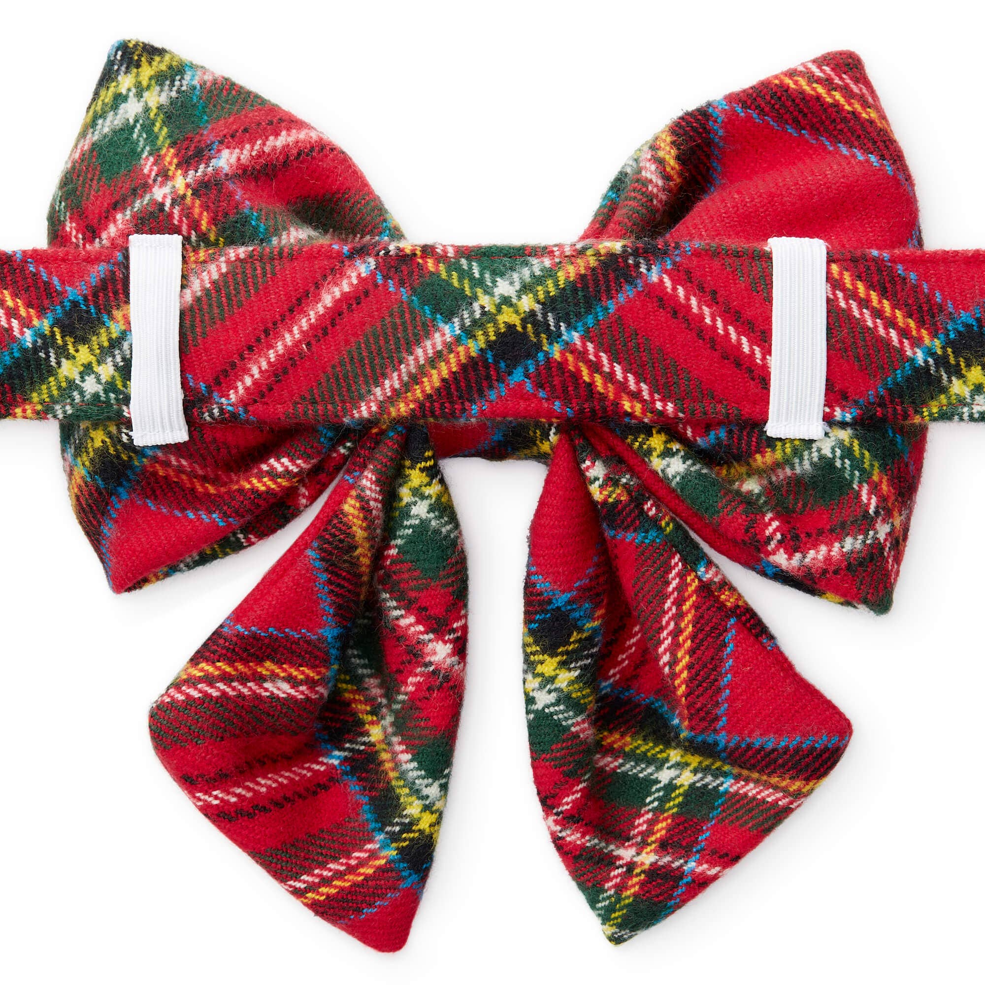 TARTAN FLANNEL CHRISTMAS LADY DOG COLLAR BOW