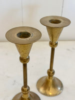 MID CENTURY BRASS CANDLESTICKS