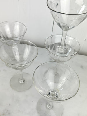 VINTAGE ETCHED CHAMPANGE COUPE