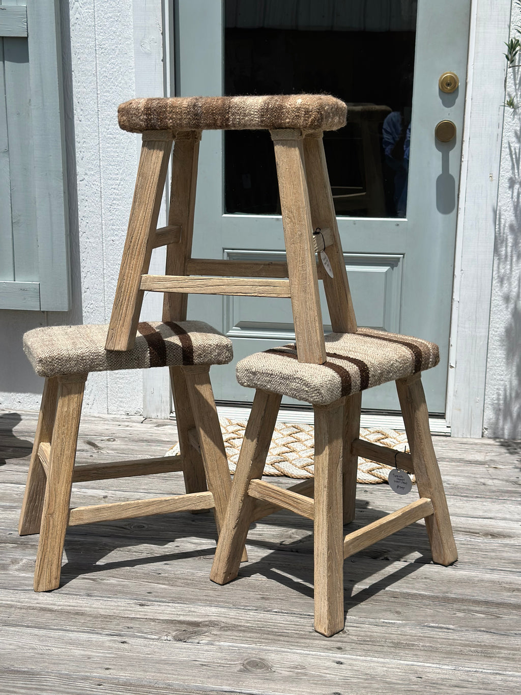 TURKISH WOOL ELM STOOL