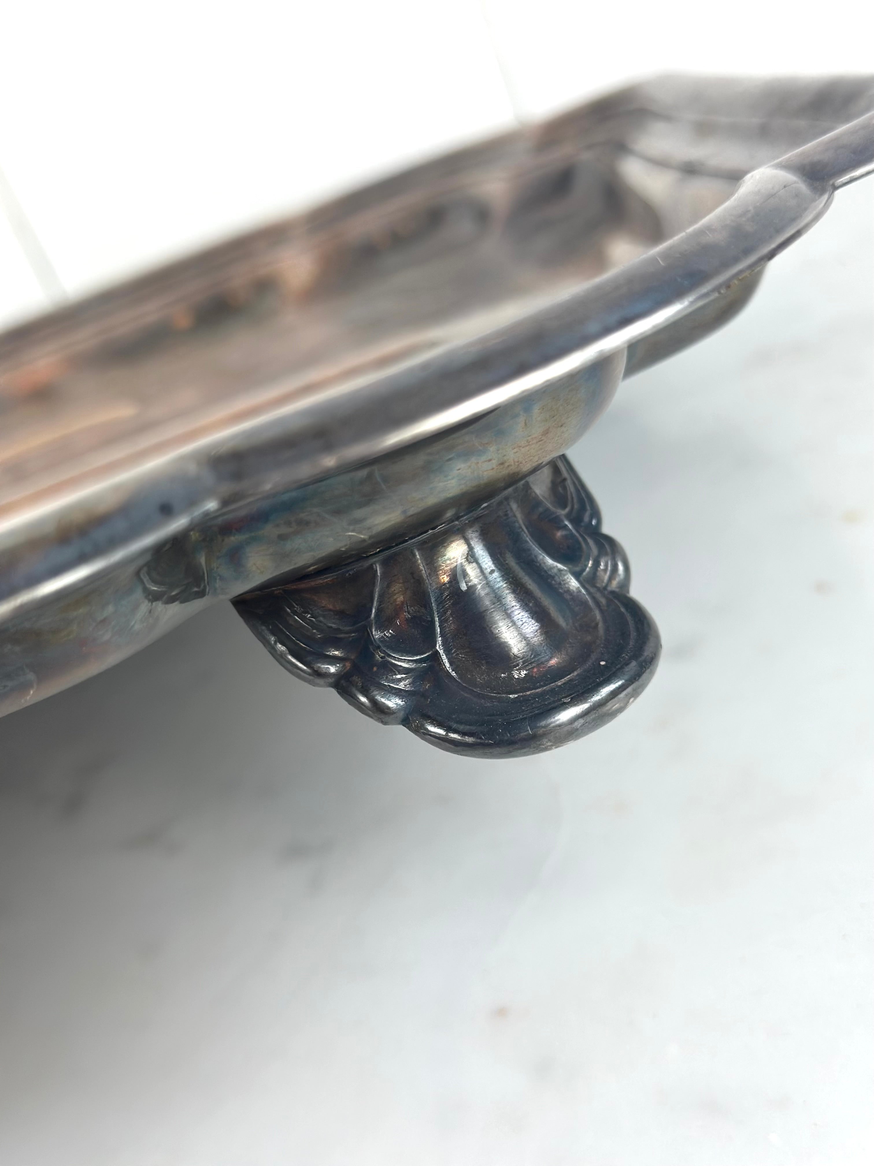 SILVER-PLATE SERVING TRAY