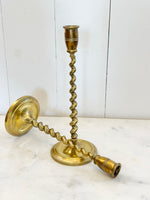 BRASS BARLEY TWIST CANDLESTICKS