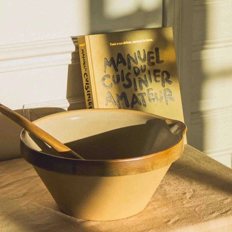 FRENCH VINTAGE STONEWARE BATTER BOWL
