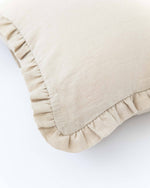 Ruffle trim linen pillowcase: Natural linen / US Queen (20x30" / 51x76 cm)