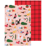 HOLIDAY HOUNDS CHRISTMAS DISHTOWEL SET