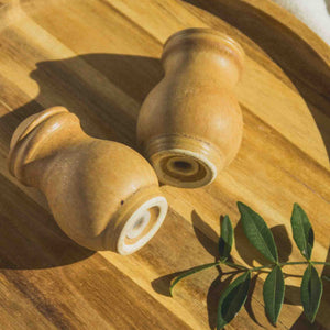 VINTAGE FRENCH SALT + PEPPER SHAKER SET