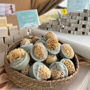 HANDCRAFTED SOAP + SEA SPONGE