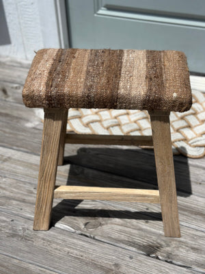 TURKISH WOOL ELM STOOL