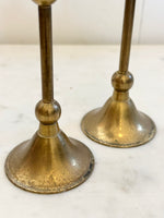 MID CENTURY BRASS CANDLESTICKS
