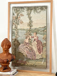 VINTAGE FRENCH GARDEN TAPESTRY IN MODERN FRAME