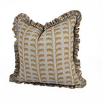 HAND BLOCKED LINEN PILLOW W RUFFLE - HALLA