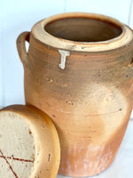 ANTIQUE STONEWARE FRENCH CONFIT POT