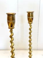 BRASS BARLEY TWIST CANDLESTICKS