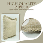HAND BLOCKED PRINTED PILLOW W RUFFLE - KARLEE