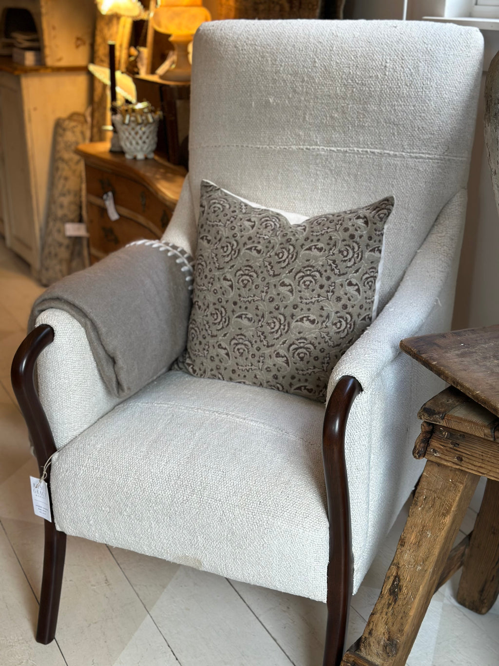 VINTAGE TURKISH HEMP ARM CHAIR