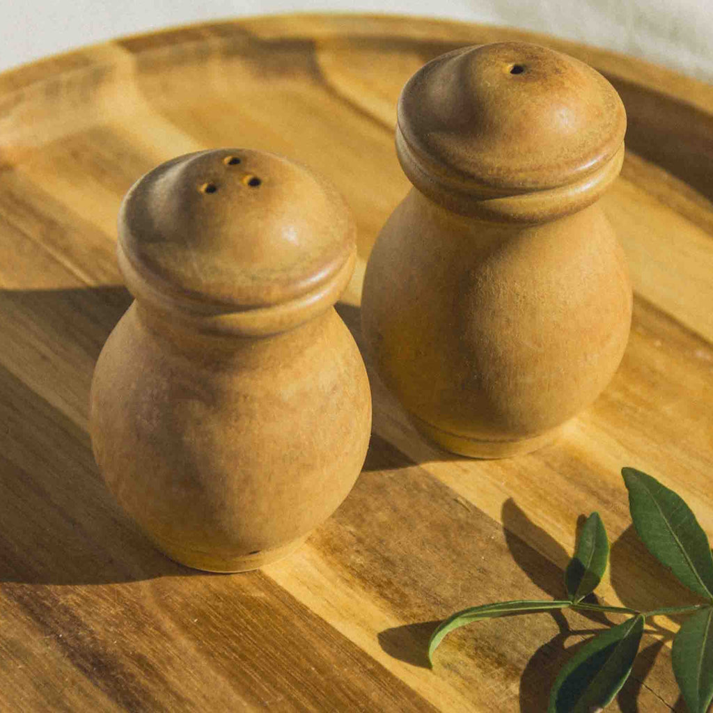 VINTAGE FRENCH SALT + PEPPER SHAKER SET
