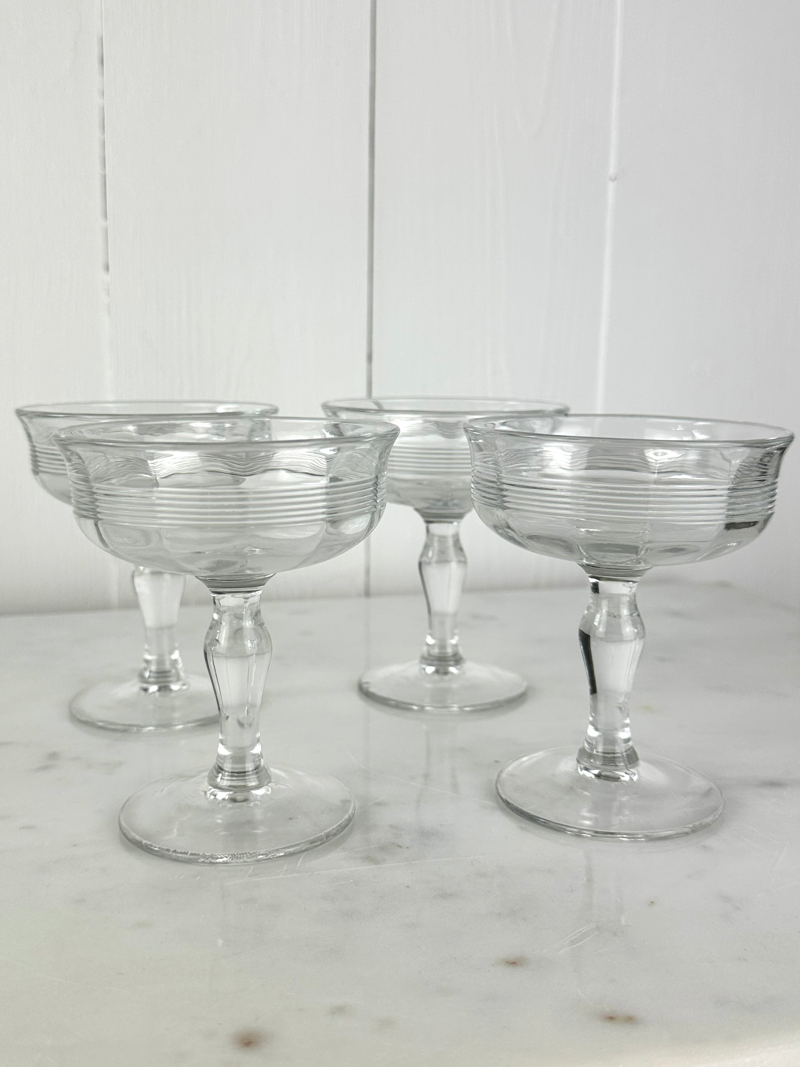 VINTAGE STRIPED CHAMPANGE COUPE