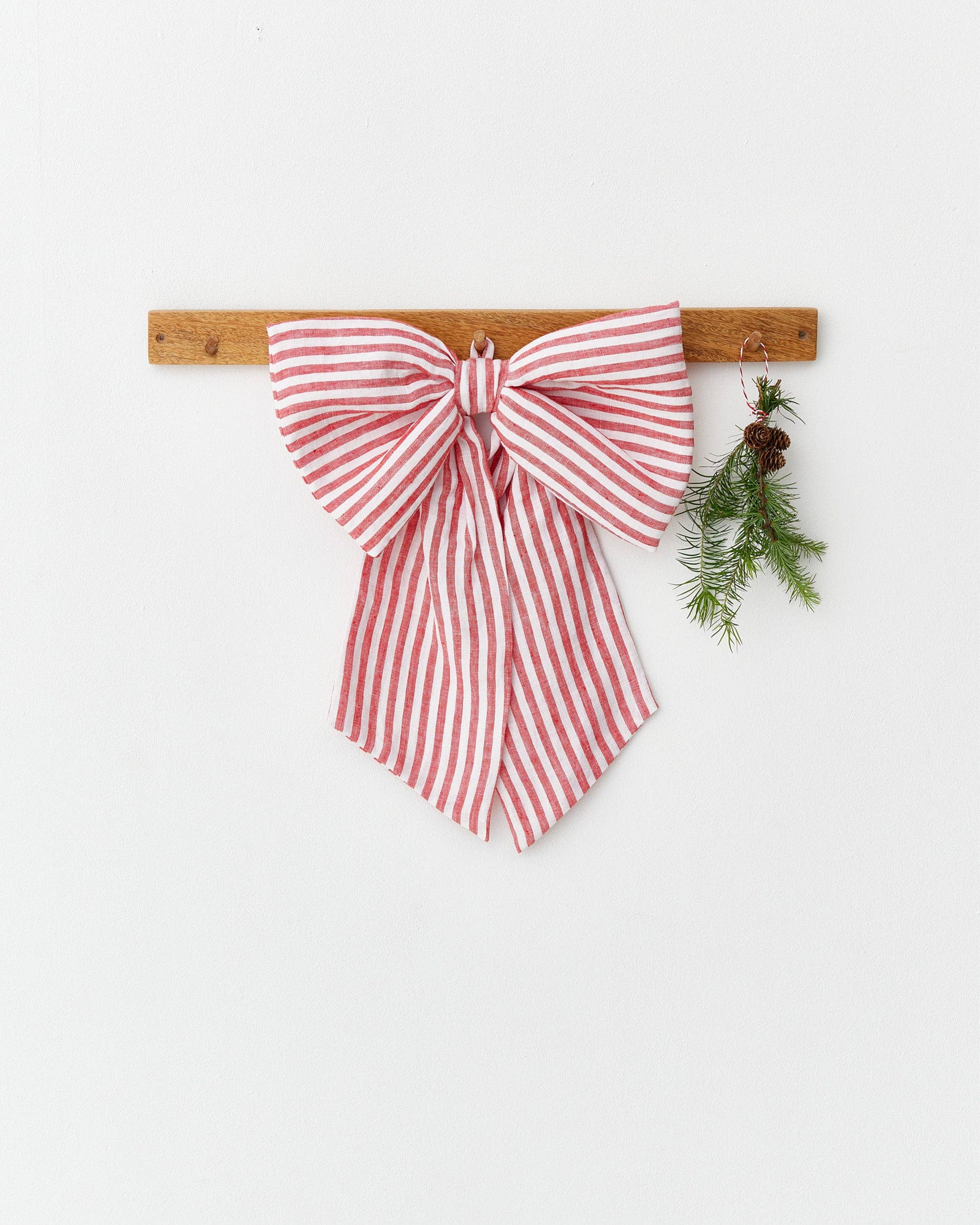 STRIPED LINEN HOLIDAY BOW