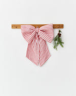 STRIPED LINEN HOLIDAY BOW