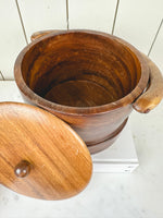 vintage wood pantry storage bucket or ice bucket