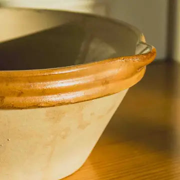 FRENCH VINTAGE STONEWARE BATTER BOWL