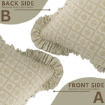 HAND BLOCKED PRINTED PILLOW W RUFFLE - KARLEE