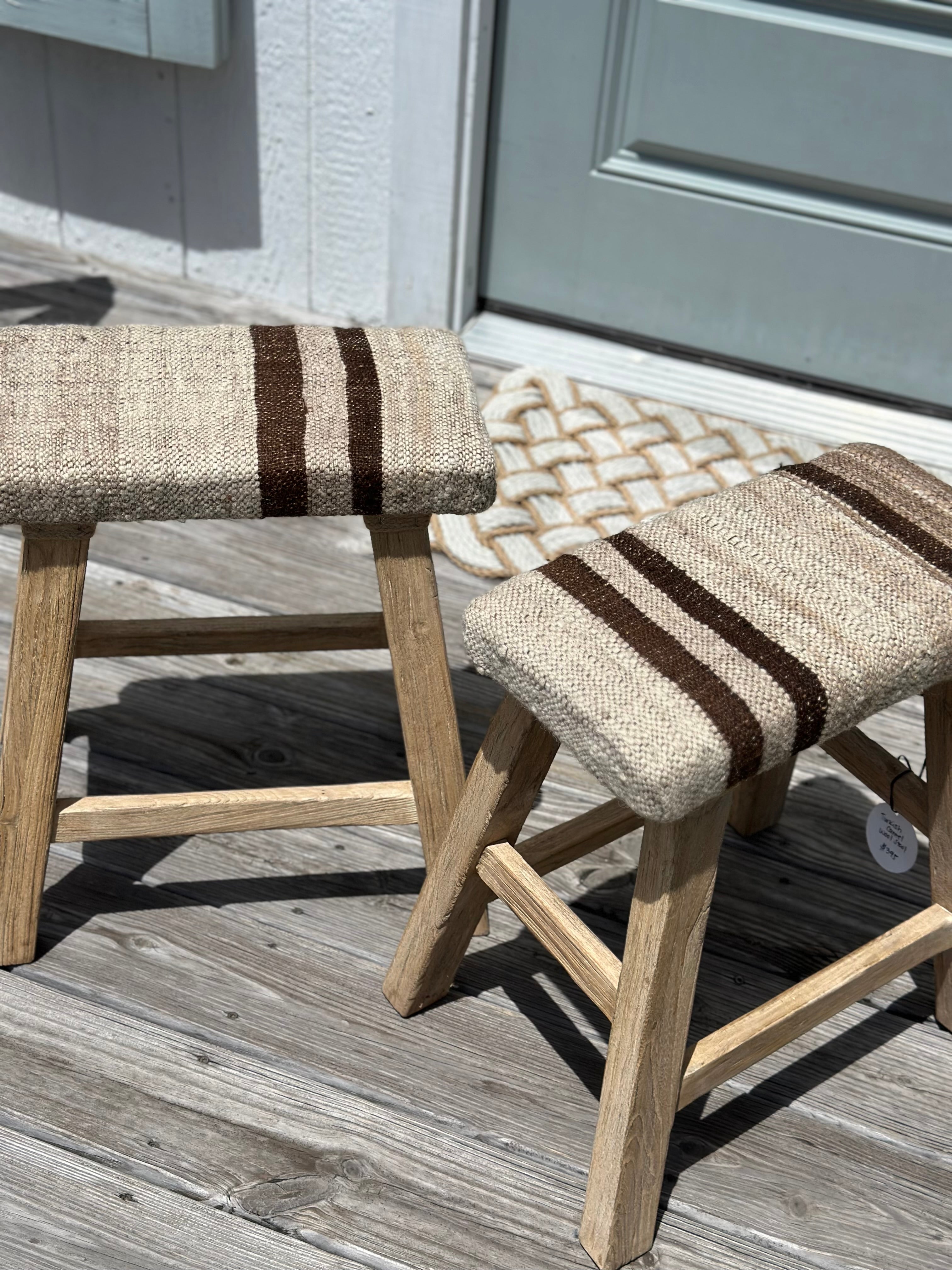 TURKISH WOOL ELM STOOL