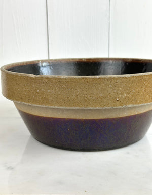 VINTAGE DIP GLAZED STONEWARE BOWL