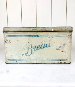 vintage blue bread tin 