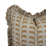 HAND BLOCKED LINEN PILLOW W RUFFLE - HALLA