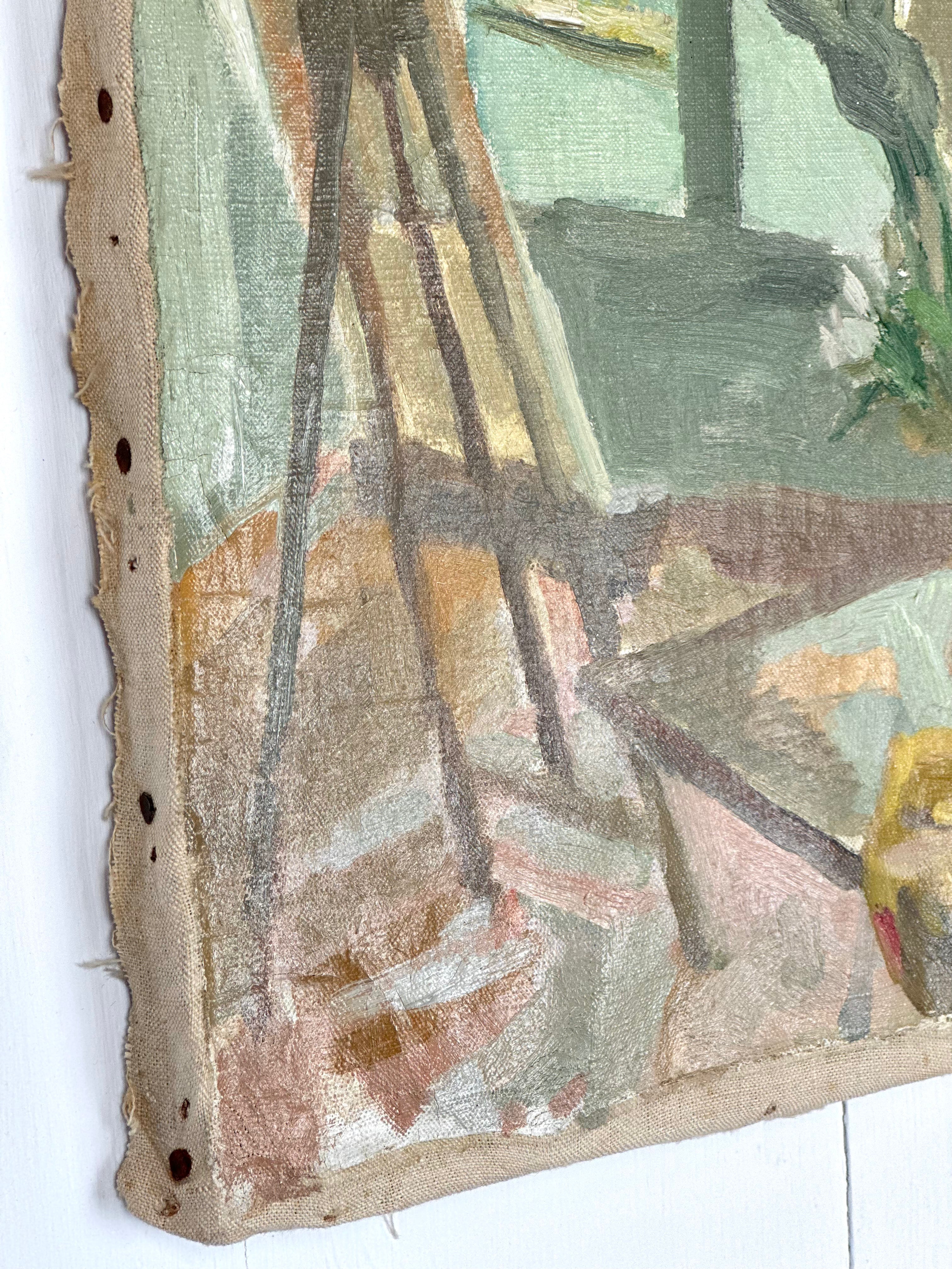 ANTIQUE FRENCH OIL PAINTING 