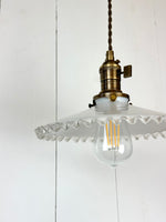 ANTIQUE FRENCH OPALINE PENDANT LIGHT DETAIL