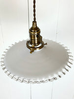 ANTIQUE FRENCH OPALINE PENDANT LIGHT TOP VIEW