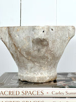 ANTIQUE FRENCH STONE MORTAR SIDE VIEW