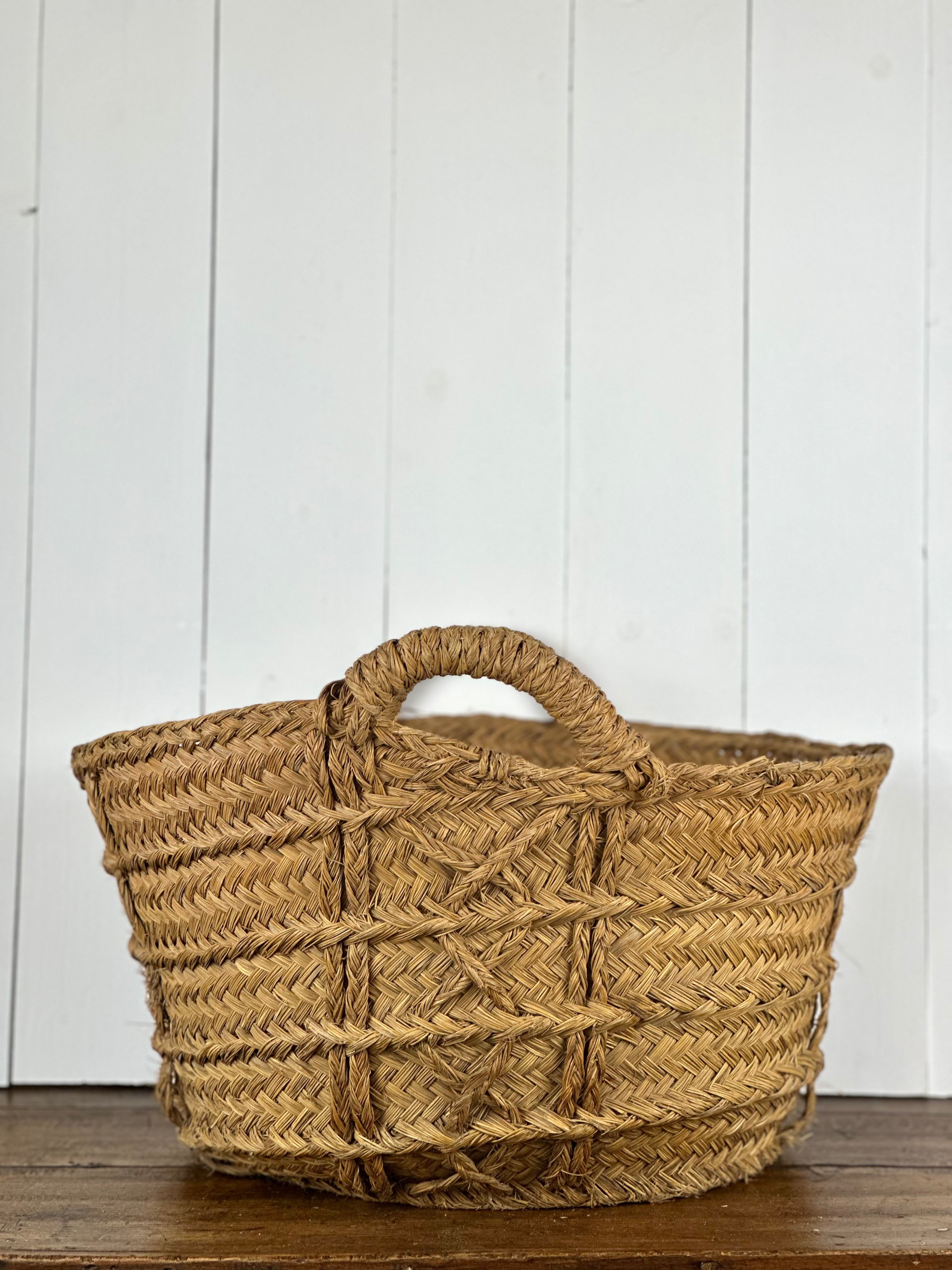 ANTIQUE SPANISH GATHERING BASKET 