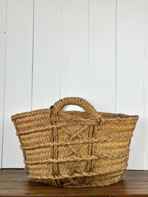 ANTIQUE SPANISH GATHERING BASKET 