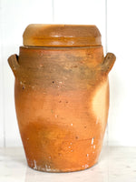 ANTIQUE STONEWARE FRENCH CONFIT POT