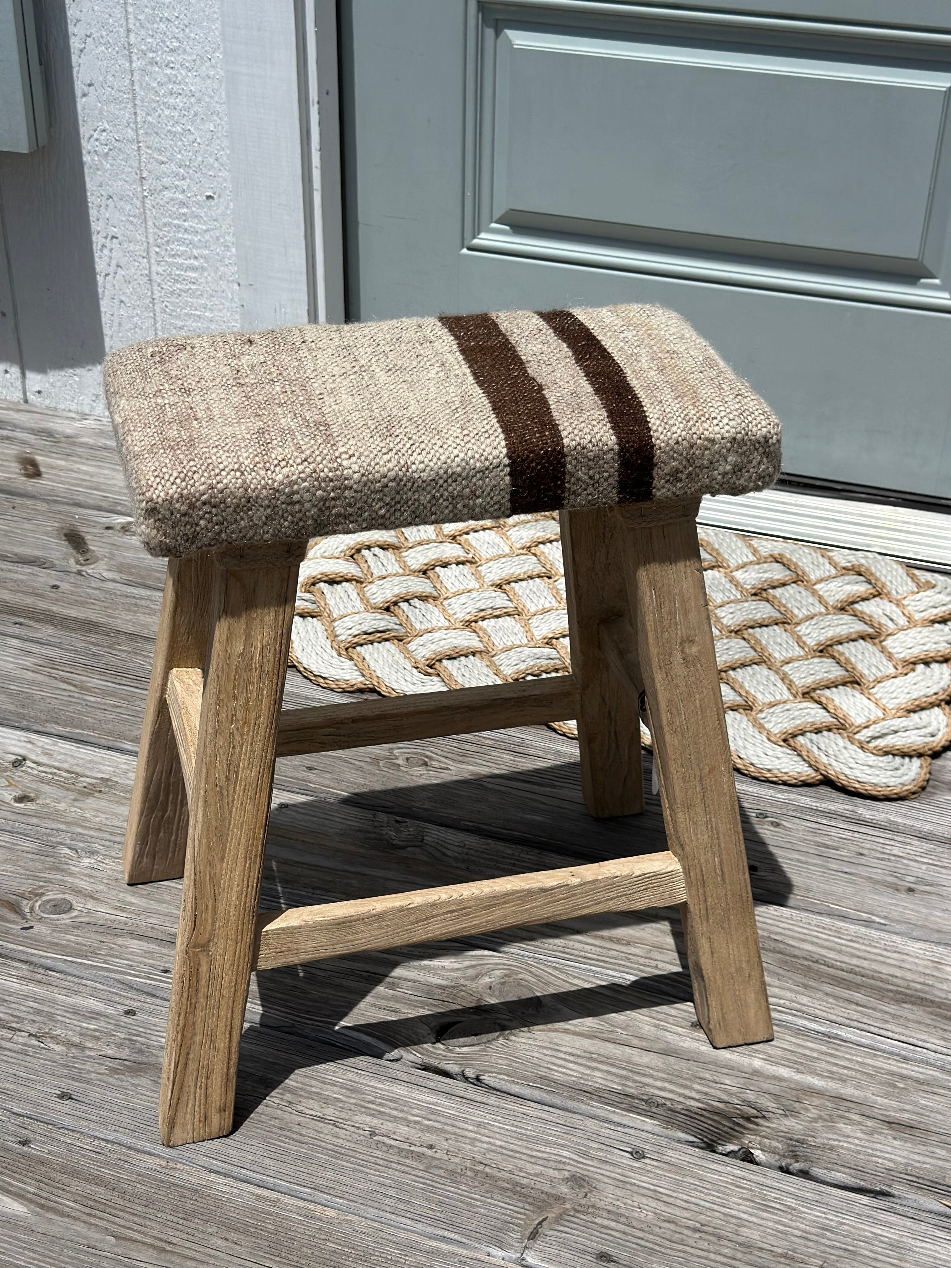 TURKISH WOOL ELM STOOL