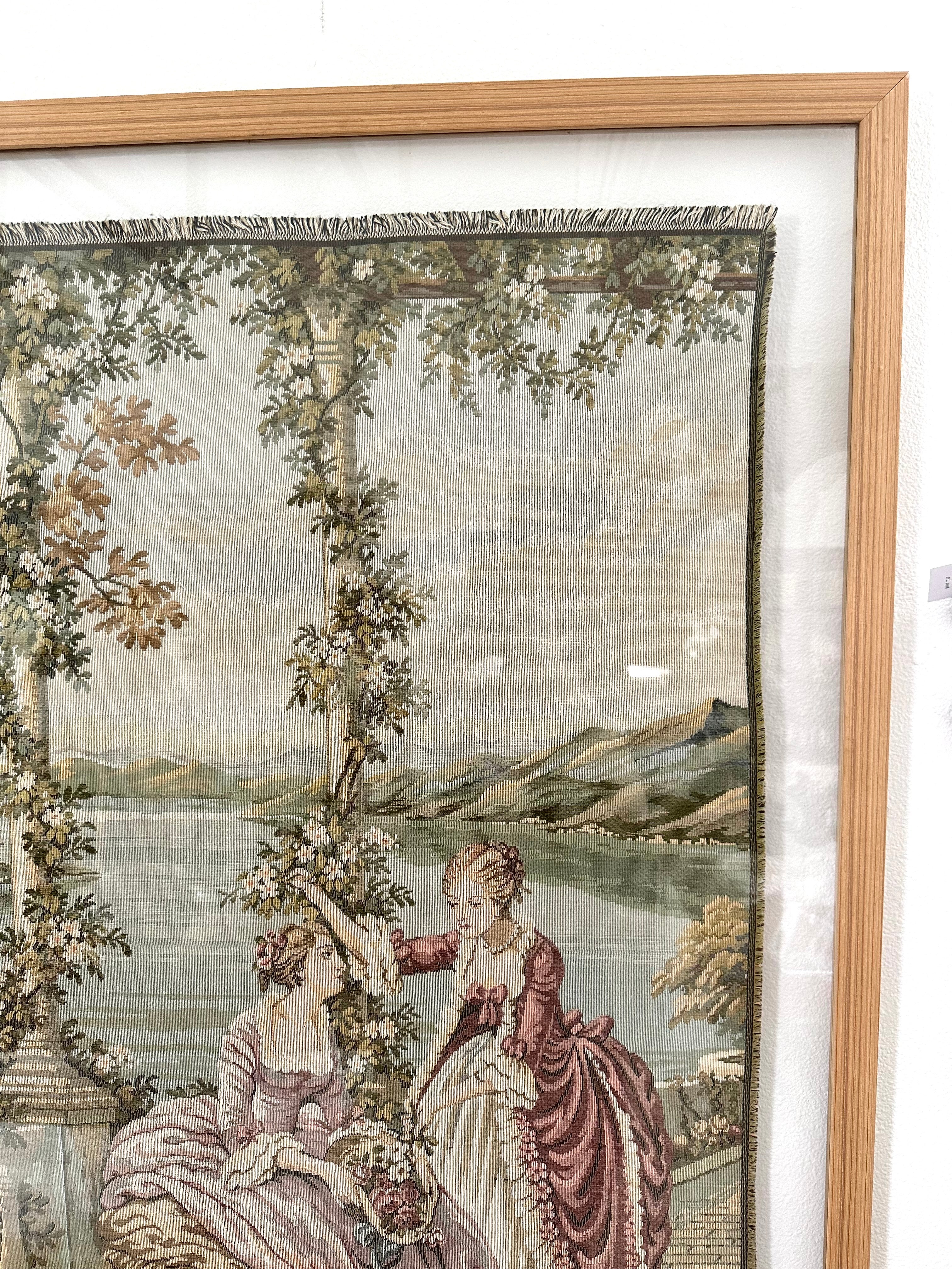 VINTAGE FRENCH GARDEN TAPESTRY IN MODERN FRAME