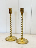BRASS BARLEY TWIST CANDLESTICKS