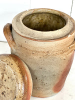 ANTIQUE STONEWARE FRENCH CONFIT POT