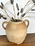 ANTIQUE FRENCH DOUBLE HANDLED SANDSTONE POT