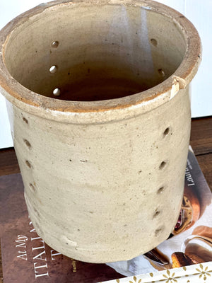 FRENCH STONEWARE FAISSELLE DETAIL