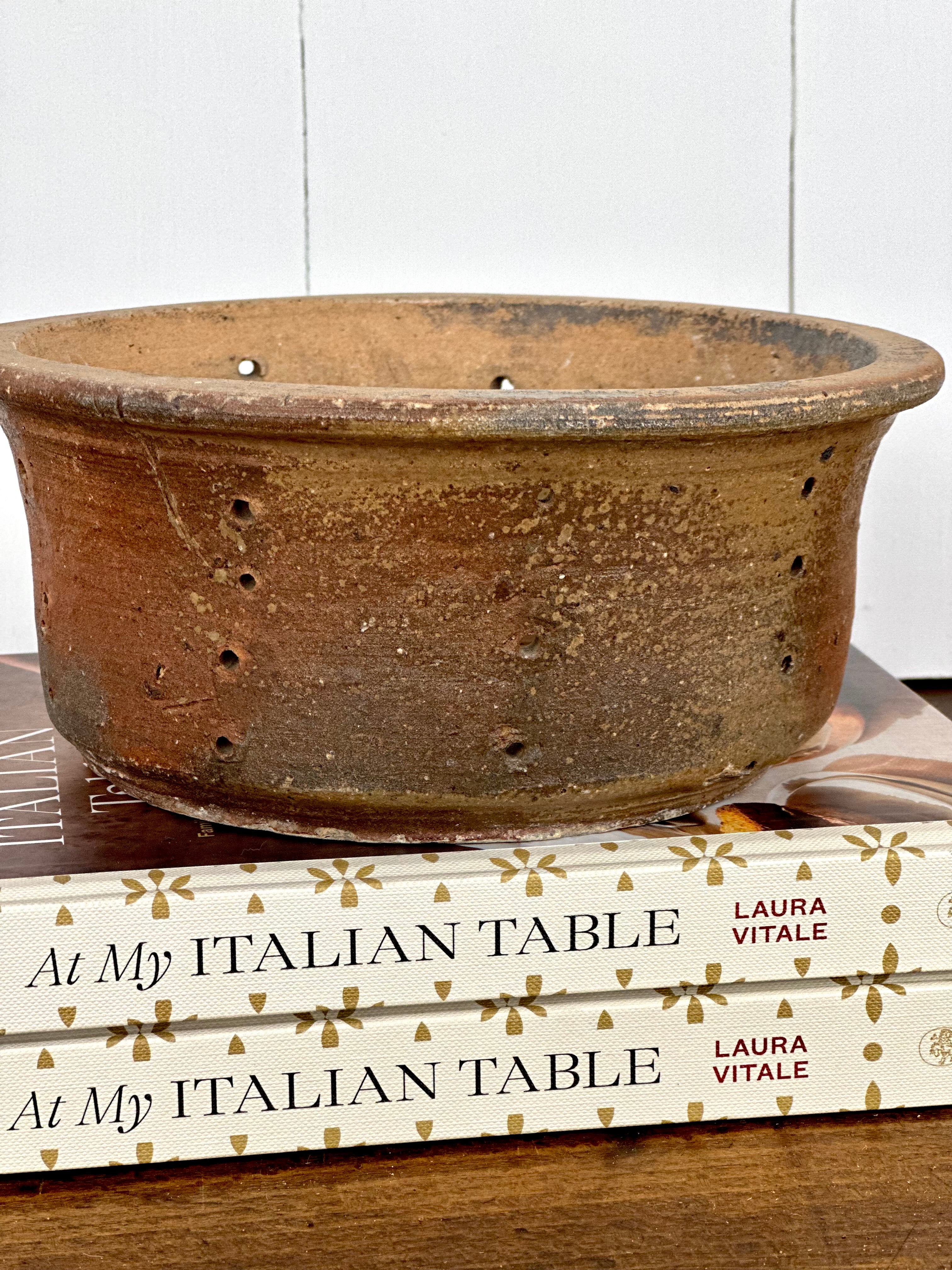 FRENCH STONEWARE FAISSELLE FLAT STYLE