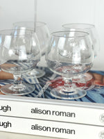 MID CENTURY ETCHED STAR BRANDY GLASS